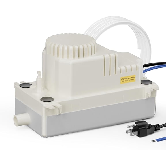 Automatic Condensate Removal Pump, HVAC Condensate Removal for Air Conditioner, Furnace, Dehumidifier,Ice Machine - 115 Volts/60Hz Ultra-Quiet with 16 Ft Hose,4 Water inlets & 2 Type outlets