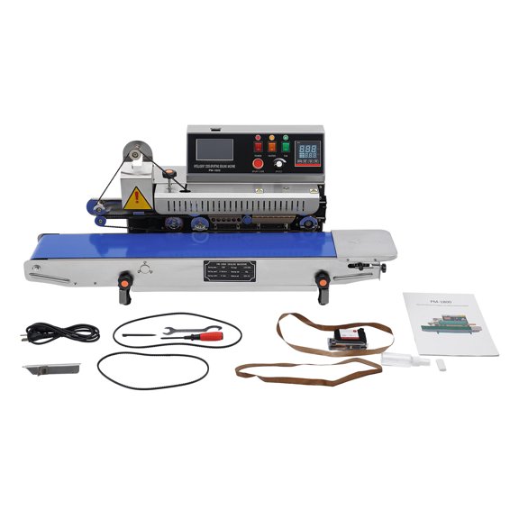 Automatic Continuous Band Sealer with Inkjet Printing 750W Plastic Bag Packaging Sealing Machine