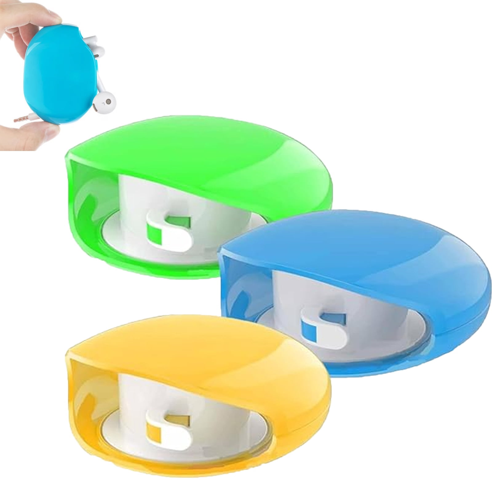 Retractable Cable Organizer 4-Pack – Automatic Cord Reel For Phone Cables, USB Cords, Headphones, Data Charging – Compact & Portable