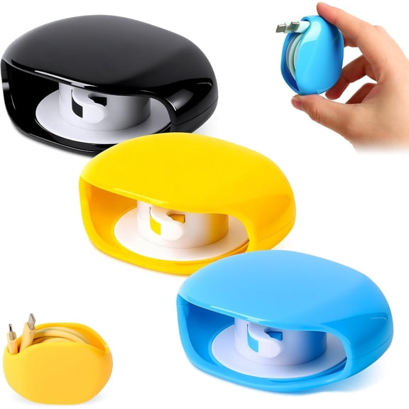 Automatic Cord Reel - Retractable Hidden Cable Organizer for USB, Charger & Headset Cords, Travel Cable Management, Tangle-Free Portable Cord Keeper