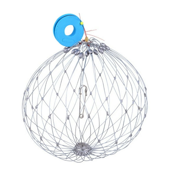 Automatic Crab Fishing Trap Cage Steel Wire Bait Pin River Sea Lake Expandable Net Easy Use Durable for Outdoor Angling Multiple Water Areas Hairy Crab Pole