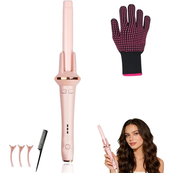 Automatic Curling Iron, 1 Inch 2-Way Auto Rotating Hair Curler for Long Thick Hair, Heating Ceramic Curling Wand with 3 Heat Settings, Anti-Scald, Beginner Friendly, 60 Mins Auto Shut-Off