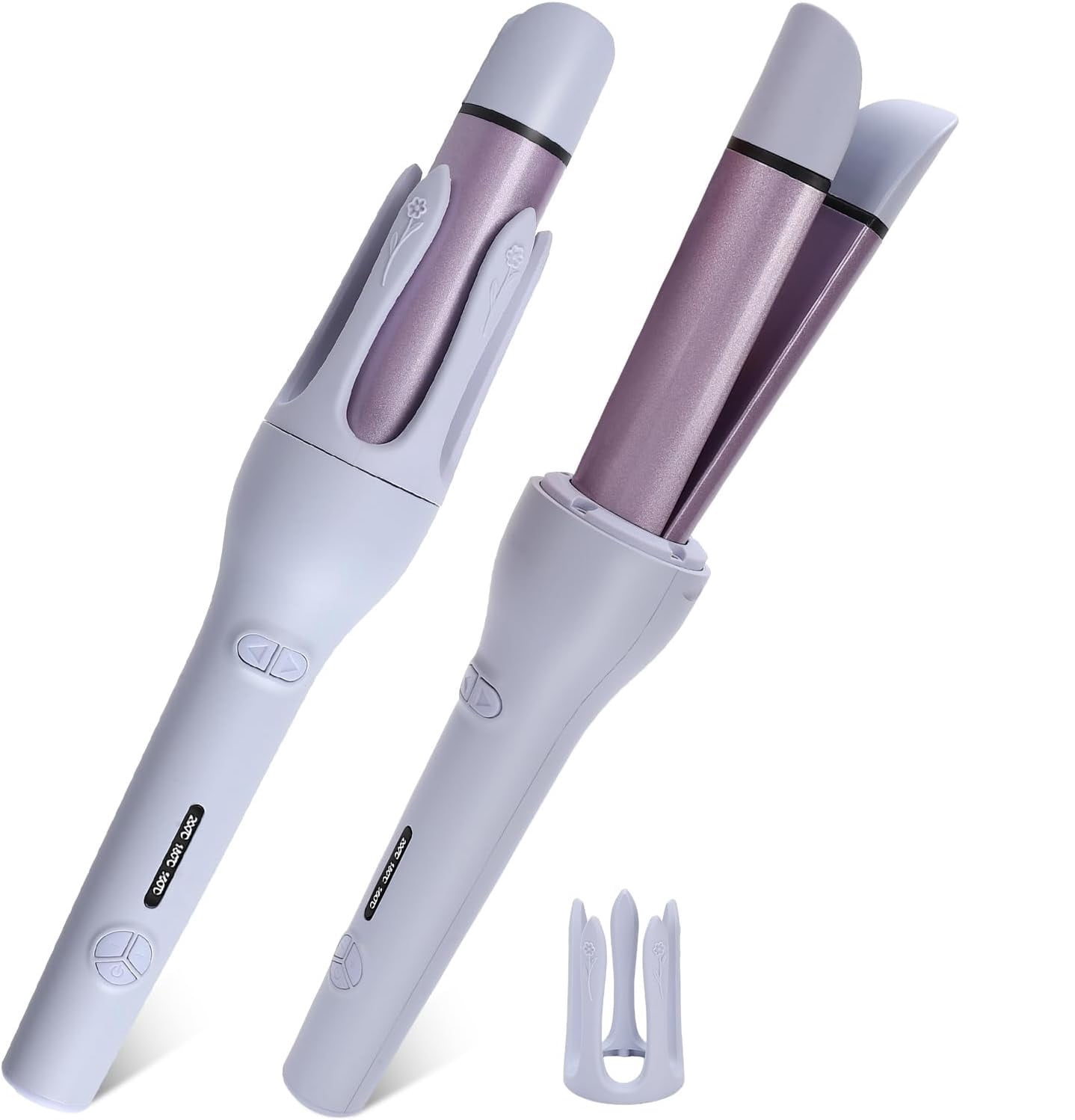 Automatic Curling Iron , 2-in-1 Hair Styling Tool Flat Iron & Curler, 3 Temp Settings, 10s Timer, Ceramic Coating, Dual Voltage, Includes Comb, Gloves & Hair Clips