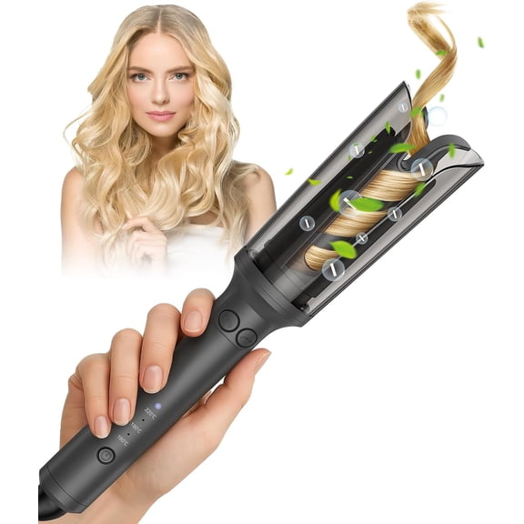 Automatic Curling Iron, Anti-Tangle Hair Curler with 1" Large Slot, 3 Temps & Timer, 2-Way Rotation, Anti-Scald Dual Voltage Ceramic Ionic Auto Shut-Off, Christmas Gifts for Women