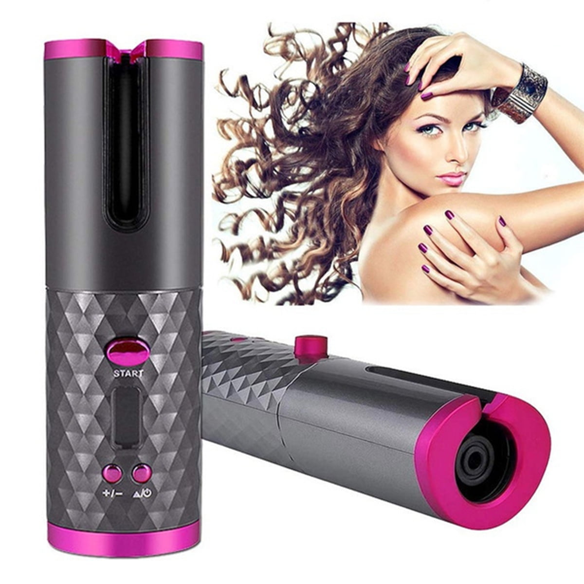 Cordless Hair Curler, FBesteam store Automatic Hair Curler Wireless Curling Wand