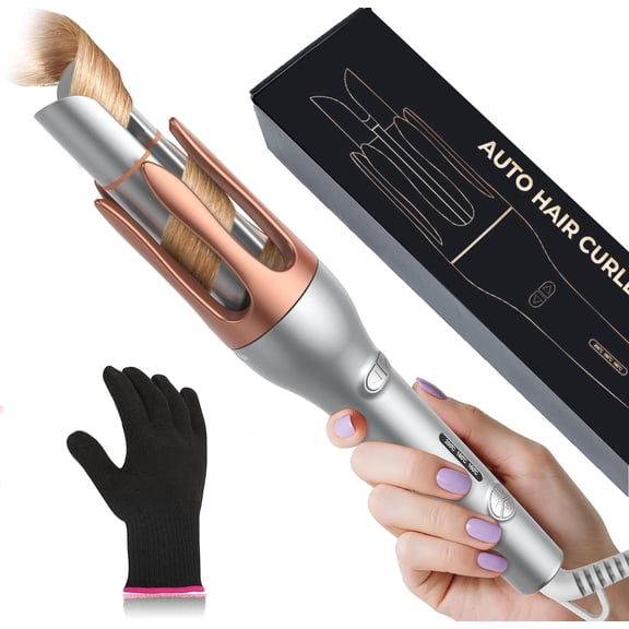 Automatic Curling Iron - Curling Iron Large Curls 32 mm, Automatic Curling Iron with Intelligent Timer and 5 Temperatures LCD Display (160-200C), Long-Lasting Hairstyle