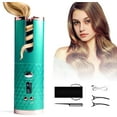 thumbnail image 1 of Automatic Curling Iron, Hair Curling Iron for Hair Styling, Cordless Auto Hair Curler, with 6 Temps and Timers, Auto Shut-Off, Fast Heating, Rechargeable Cordless Hair Curler 1 (Green) (Green), 1 of 5