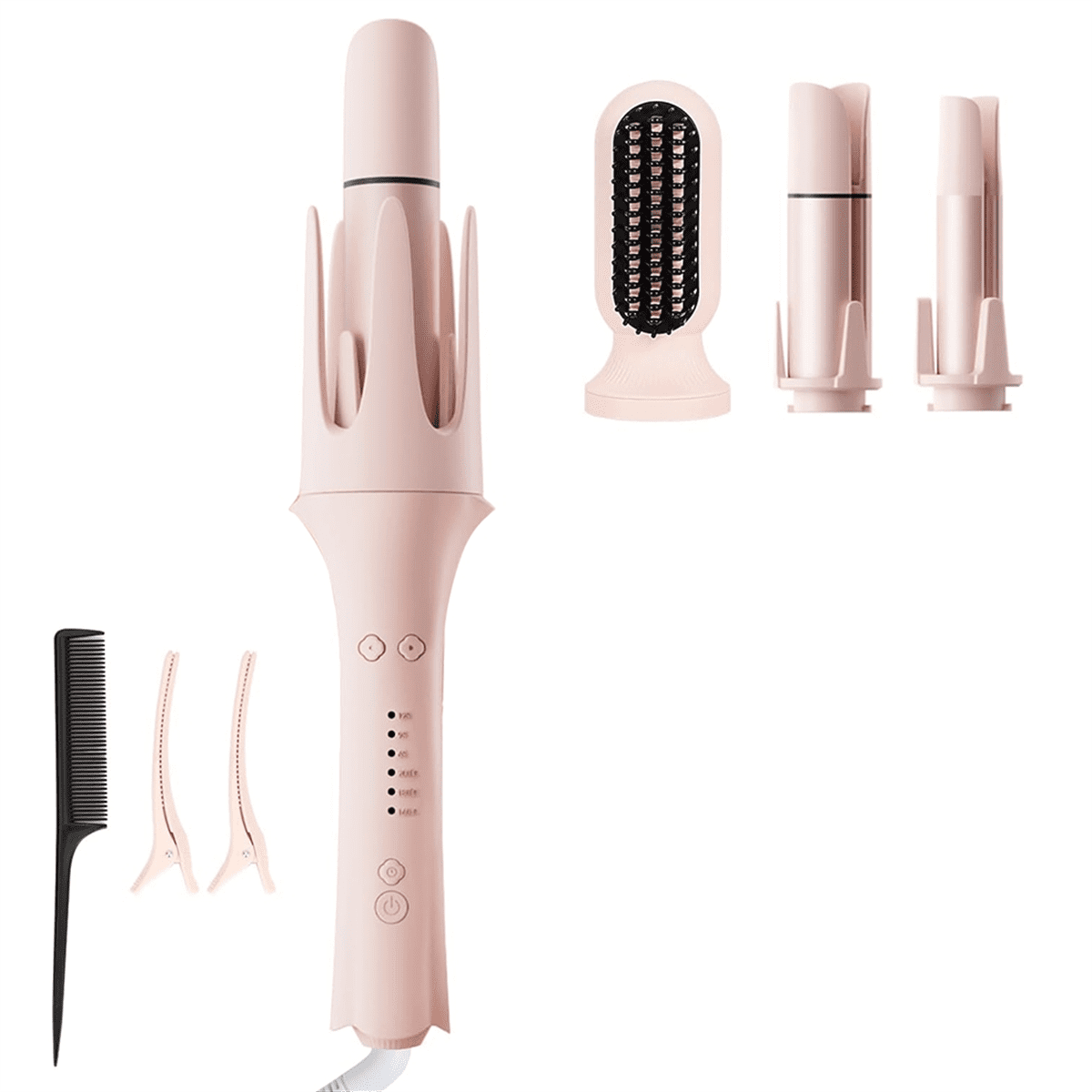 Automatic Curling Iron for Home Use with Multiple Curling Iron Replacement Heads and A Straightening Brush US Plug,1 * curling iron 4 * replacement heads
