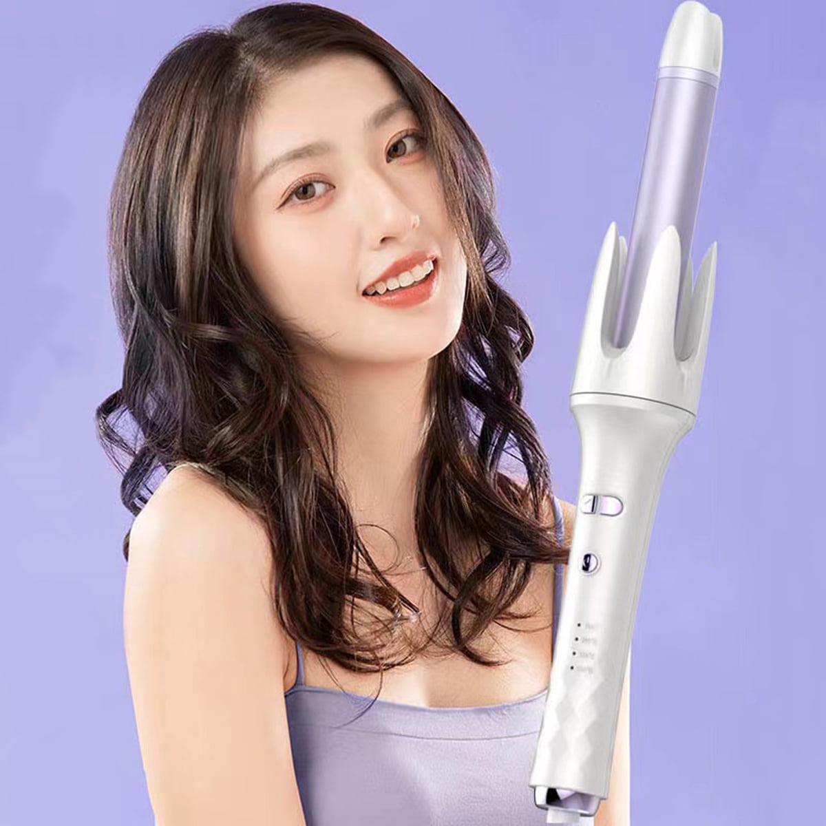 Automatic Curling Iron, Negative Ion Hair Curling Wands with 3 Temperature & Automatic Shut-Off & 30s Fast Heating, Portable Anti-Tangle Rotating Curling Iron for Hair Styling for Home Travel (US)
