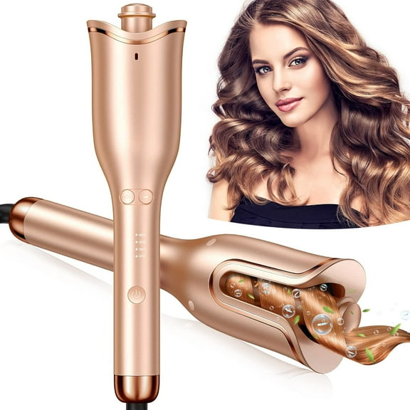 Automatic Curling Iron, Professional Automatic Hair Curler with 1" Curling Wand Large Slot & 4 Temperature & 3 Timer,