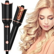 Automatic Curling Iron, Professional Curling Wand Rotating with 1 Inch Large Barrel Fast Heating Dual Voltage for Women Mid Length to Longer Hair, 30S Fast Heating