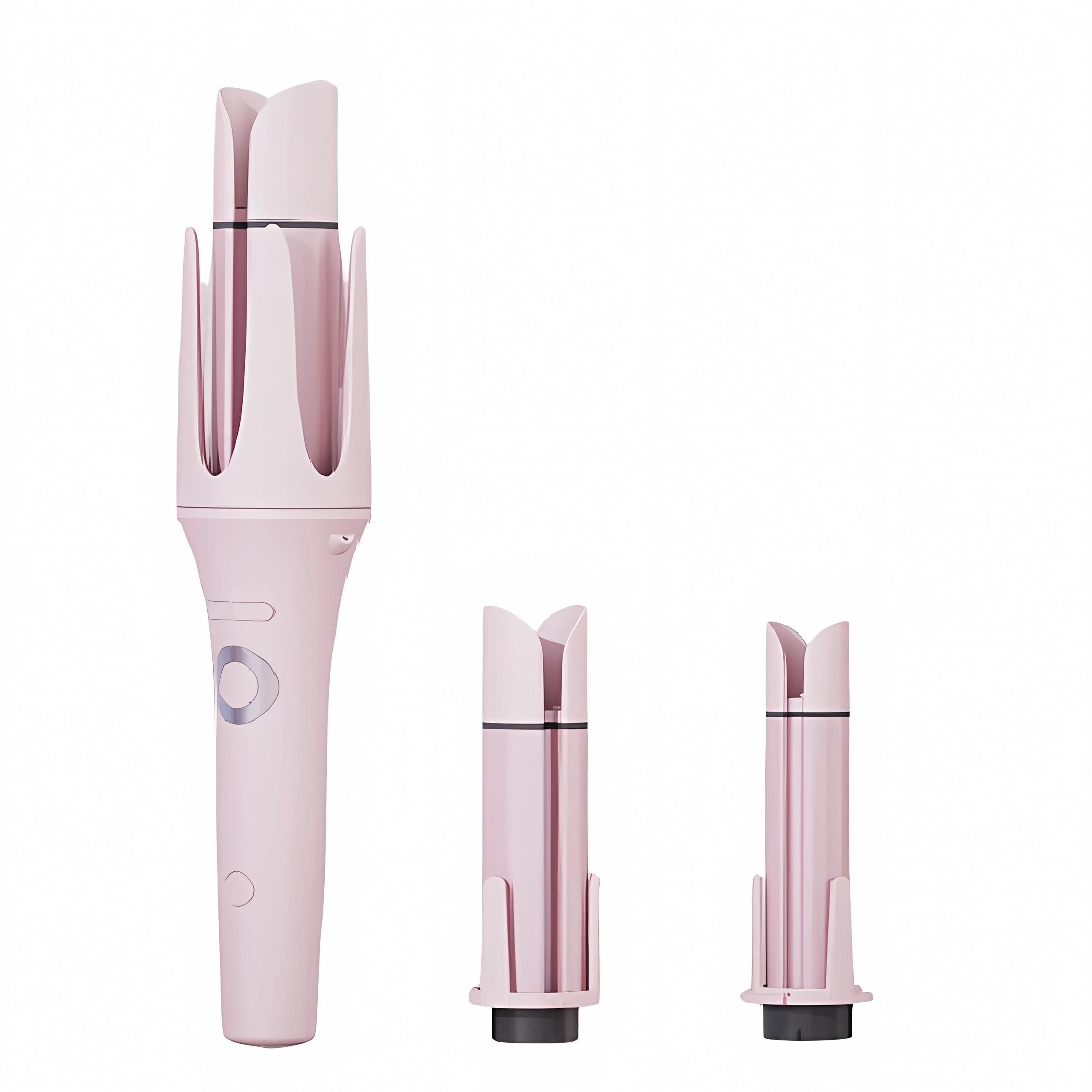 Automatic Curling Iron, Rotating Curling Wand with 3 Barrel Sizes, Three Temperature Levels can be Selected, Anti-Tangle Rotating Curling Wand for Hair Styling (Pink)