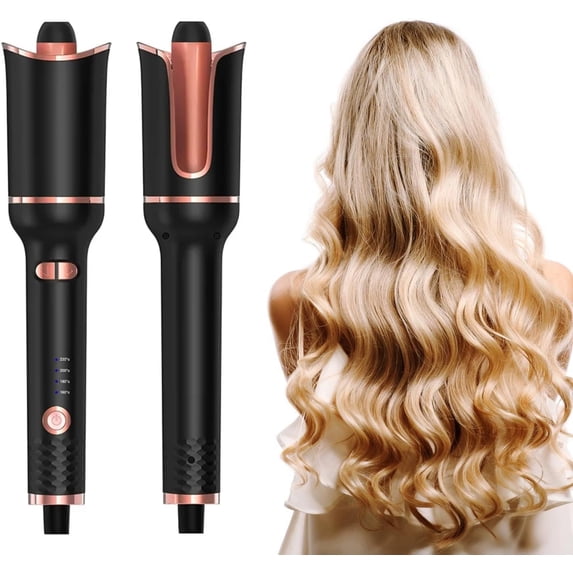Automatic Curling Iron, Taotique Professional Auto Hair Curler with 4 Temperature, Shut-Off, Anti-Scald, Anti-Tangle Rotating Curling Wand for Hair Styling