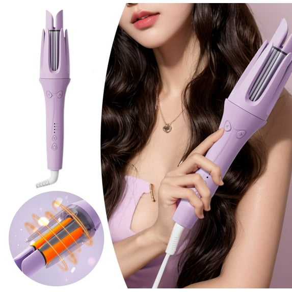 Automatic Curling Iron with emperature & Automatic Power , 2-Way Rotation, Anti-Scald, Anti-Tangle Rotating, Automatic Shut-Off for Hair Styling,Purple