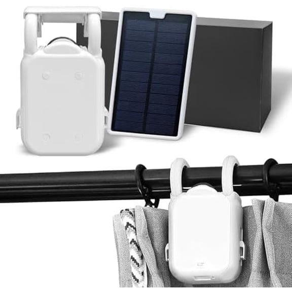 Automatic Curtain Opener for Roman Rods - Smart Curtain Opener with Charger Panel, Curtain Opener for Bedroom & Living Room, Easy Install Curtain Closer$$Electrical