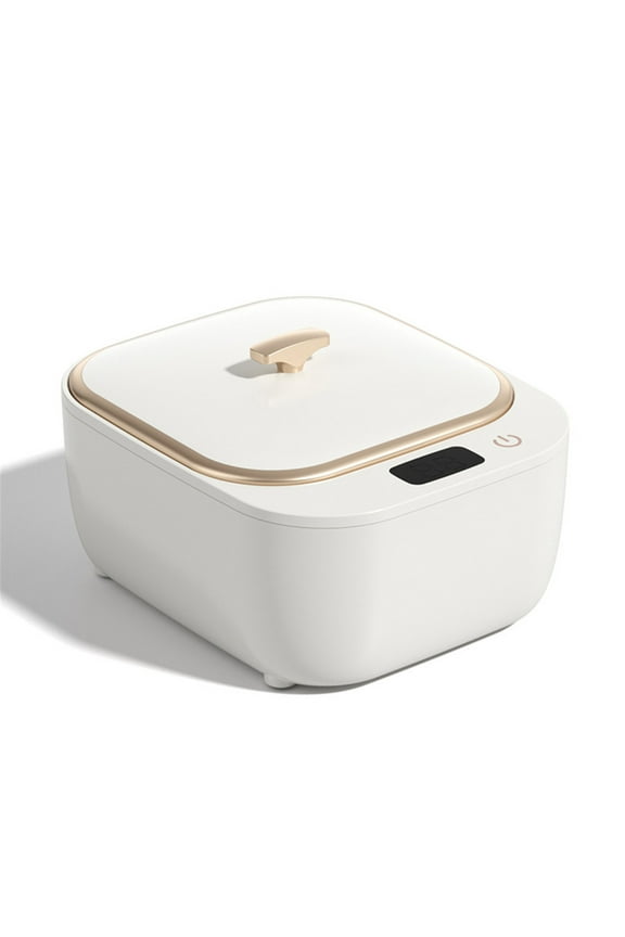 Automatic Denture Cleaner Mini Portable Braces Retainer Jewelry Ultrasonic Cleaning Machine 3 Speeds One Button Control Deep Clean for Adults Elderly Whitening Trays Makeup Tools