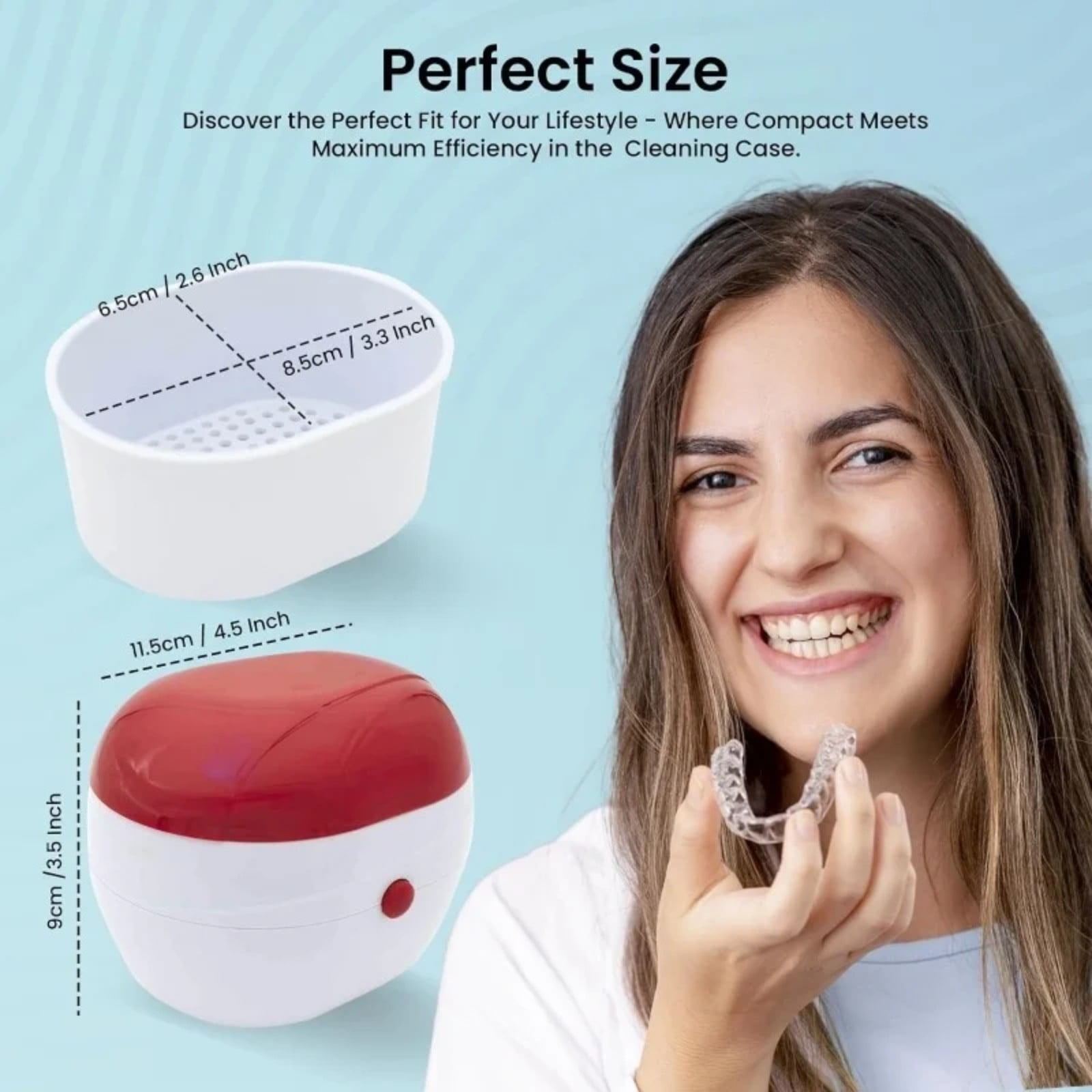 Automatic Denture Cleaning Case Portable Retainer Cleaner Case Denture