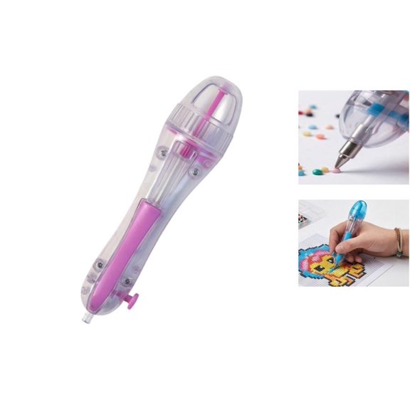 Automatic Diamond Painting Bead Dispenser Tool - 2.6mm Automatic Press Beaded Tool, Beginners, Jewelry Making, Arts and Crafts, Portable Bead Pen for Creative Projects and Craft Activities (Pink)
