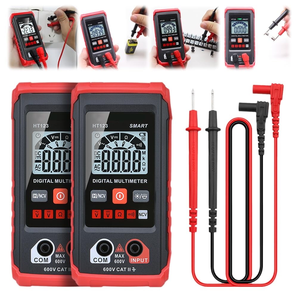 Automatic Digital Multimeter, 2025 New Auto-Ranging Voltmeter, Electric Meter Tester Tool Smart Measurement, Non Contact Volt DC Amp Meter Tester Digital Voltmeter for Ac/Dc Voltage