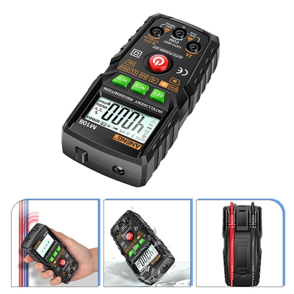 Healifty Digital Multimeter Voltage Tester Black ABS for Testing Data Hold Backlit