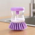 thumbnail image 1 of Automatic Dish Brush with Soap Dispenser, One-Push Liquid Soap Scrubber for Washing Pans, Pots, & Dishes, Non-Scratch Sponge Brush for Kitchen & Sink Cleaning, 1 of 14