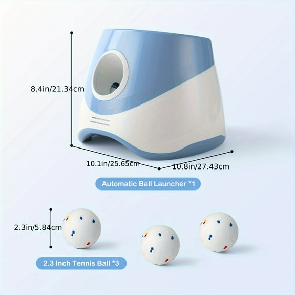 Automatic Dog Ball Launche3Speed Adjustable,3Chew-Proof Tennis Balls Included, Low Voltage Safe <36V, Indoor/Outdoor Ball Thrower for Puppy Training & Play