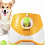Automatic Dog Ball Launcher Pet Ball Indoor Thrower Machine with Feeding Flat Tray Dog Tennis Ball Machine with 2 Balls Interactive Dog Toys for Dog Puppy Pet Tennis Food Reward Machine