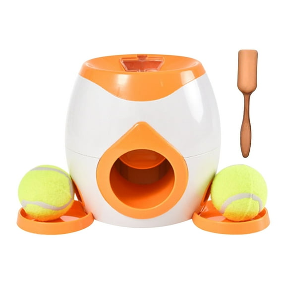 Automatic Dog Ball Thrower Launcher Dog Fetch Machine for Small To Medium Sized Dogs Adjustable Launch Distances Ball Launcher for Dogs with 2 Balls Dual Power Ball Thrower for Dogs