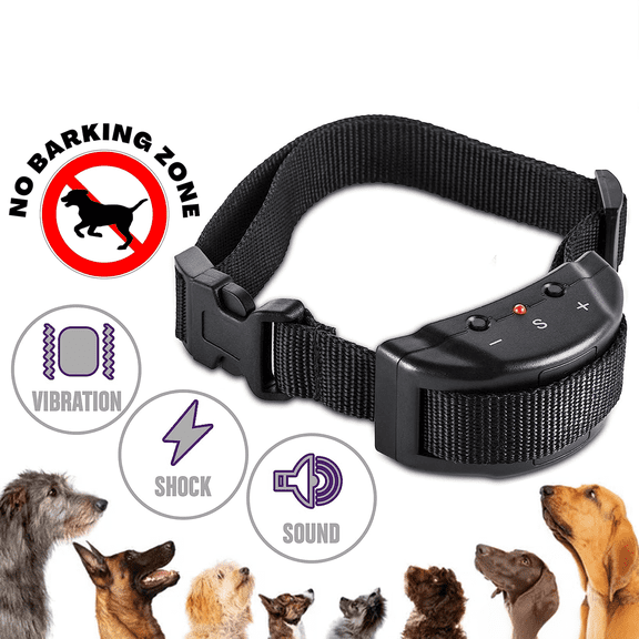 Automatic Dog Bark Control Collar, No Shock Anti-Barking Device with Sound Warning, Adjustable Waterproof Collar for Small Medium Large Dogs