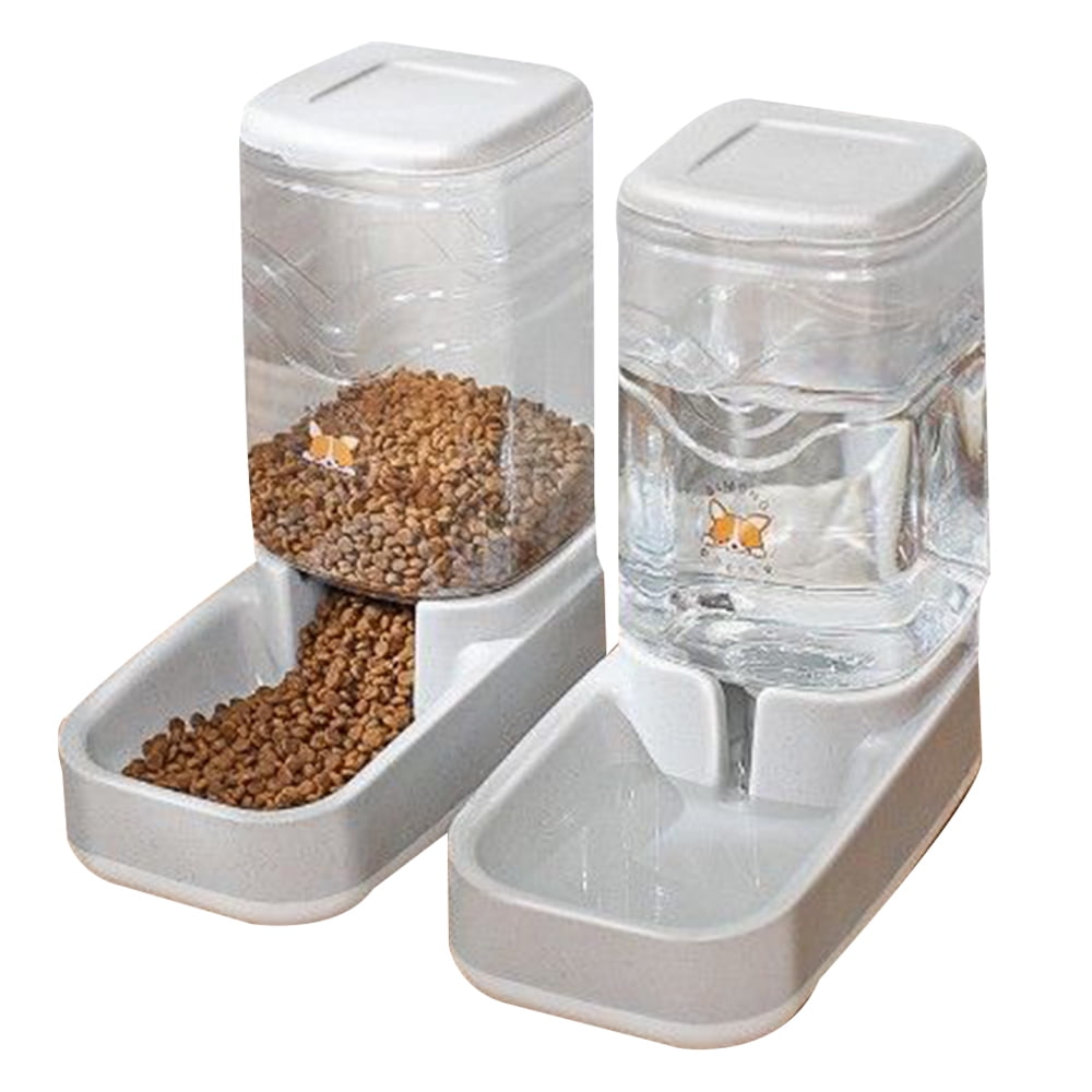 Automatic Dog Cat Feeder and Water Dispenser Gravity Food Feeder and