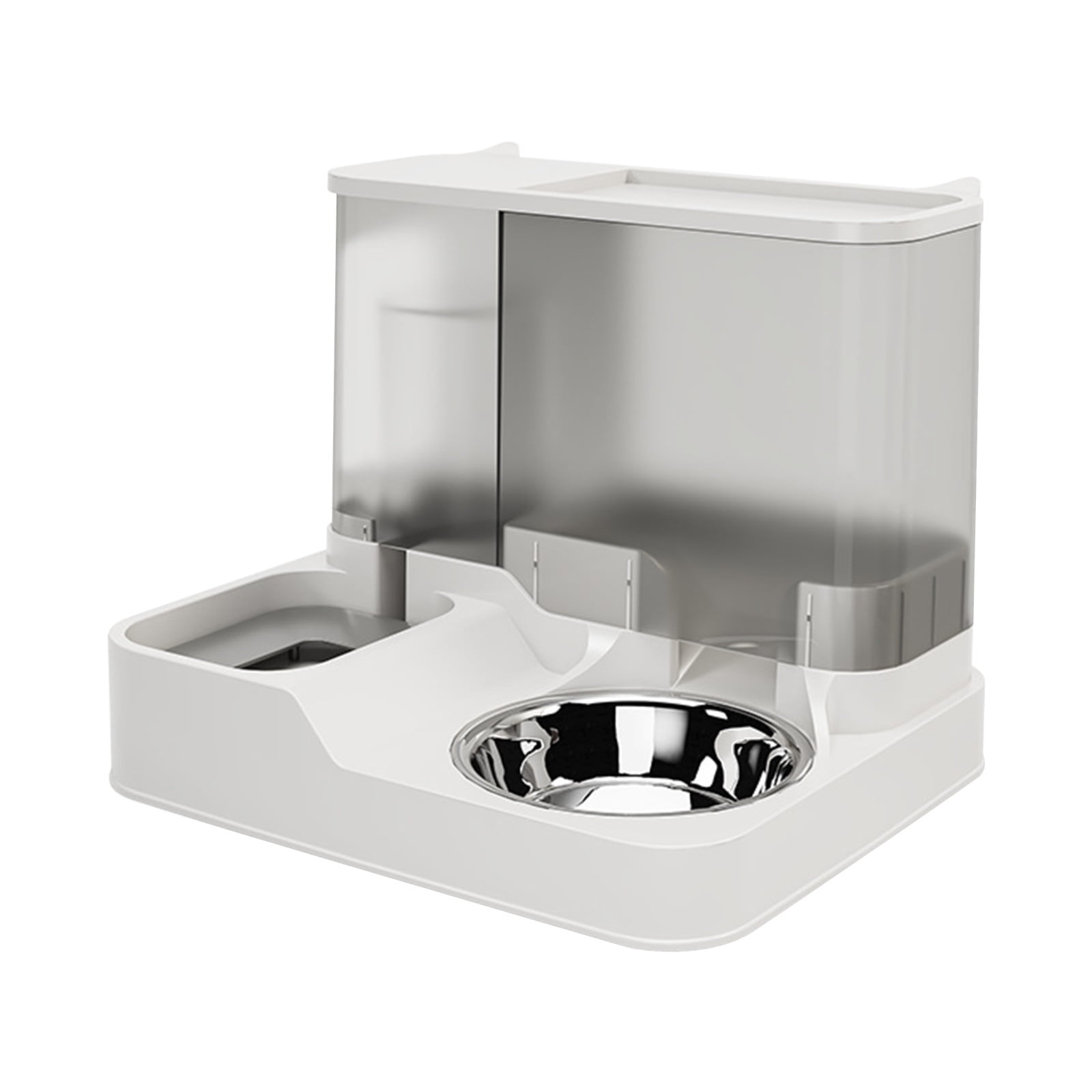 Sahpxhe Automatic Dog Cat Feeder and Water Dispenser,2 in 1 Automatic Pet Feeder and Water Dispenser Combo for Kitten Small Dog 12x9.84x9.44 Inch Gray
