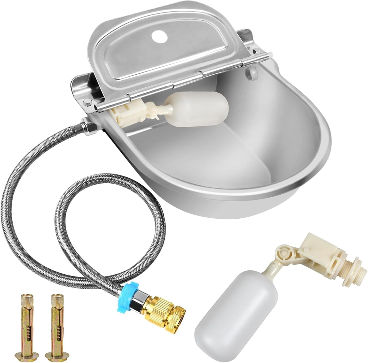 Automatic Stainless Steel Animal Water Bowl with Float Valve