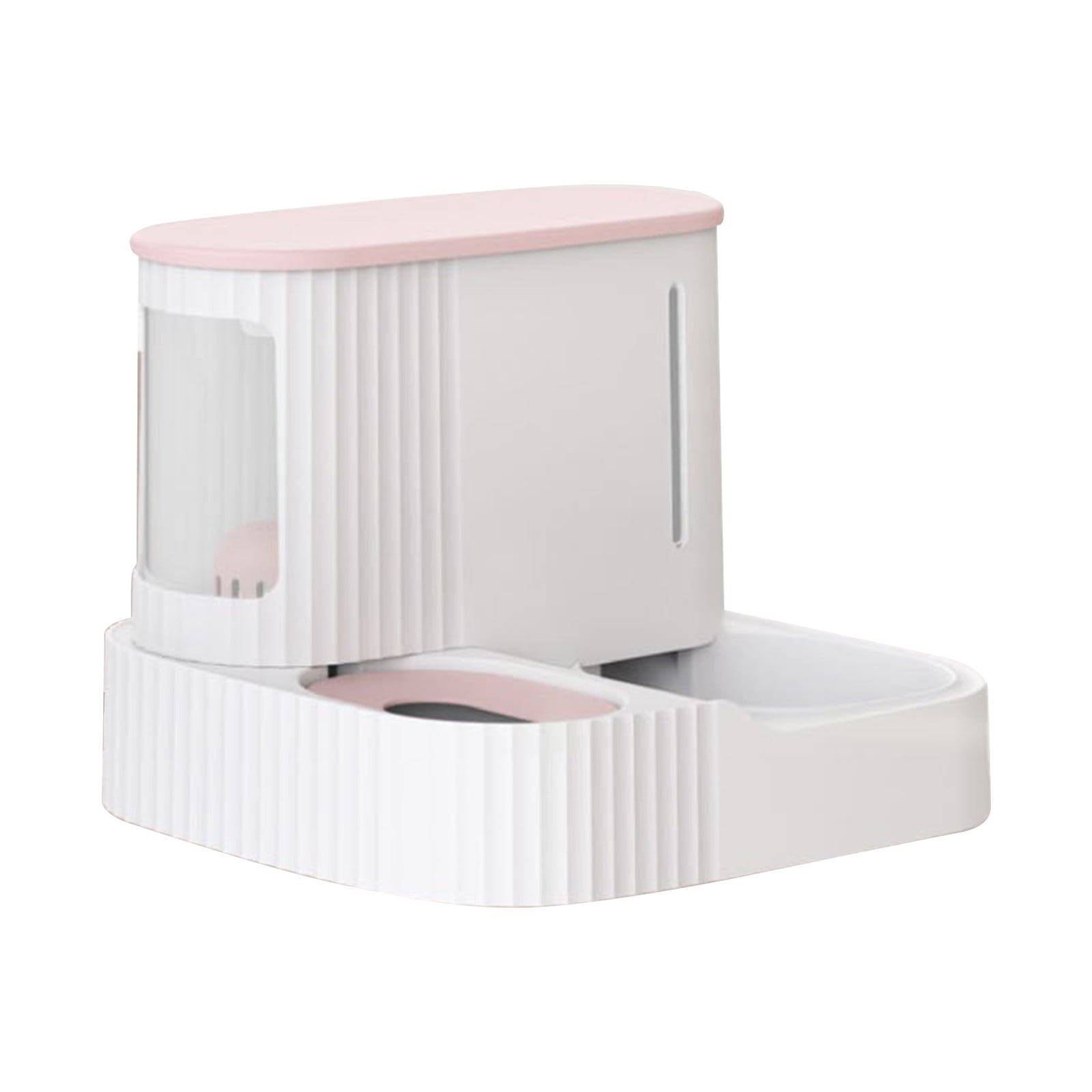Automatic Dog Feeder Dog Water Dispenser with Integrated Station Flowing Waterer and Non-Wet Mouth for Cats and Dogs Cat Bowls，Pink