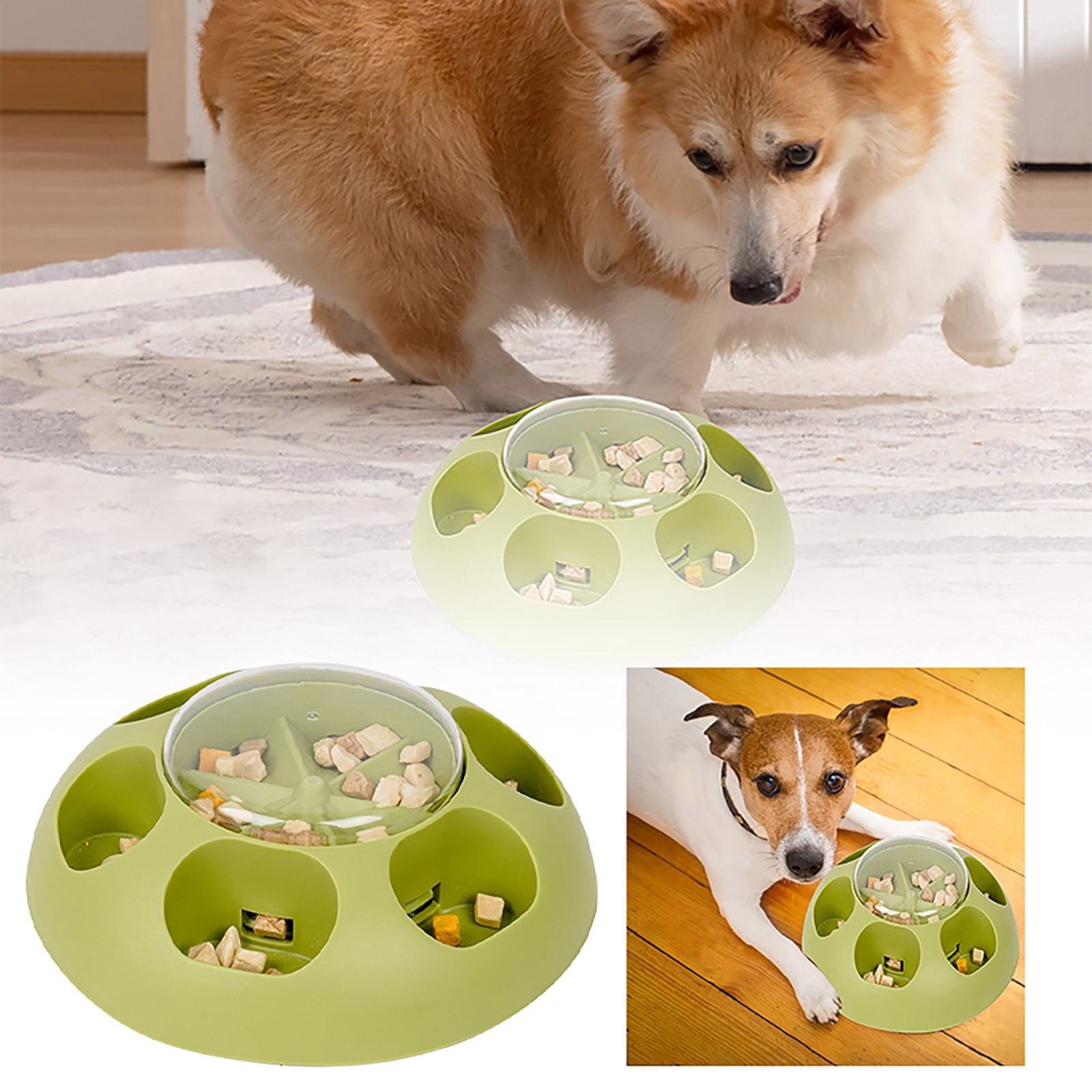 Automatic Dog Feeder Interactive Puzzle Toy Slow Food Dispenser For ...