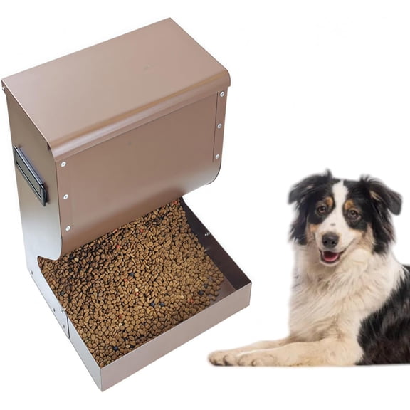 Automatic Dog Feeder Large Breed, 15lb Indoor/Outdoor Gravity Feeder for Dogs, Hanging Self Feeding Dispenser for Medium and Large Dogs, Cats, and Chickens