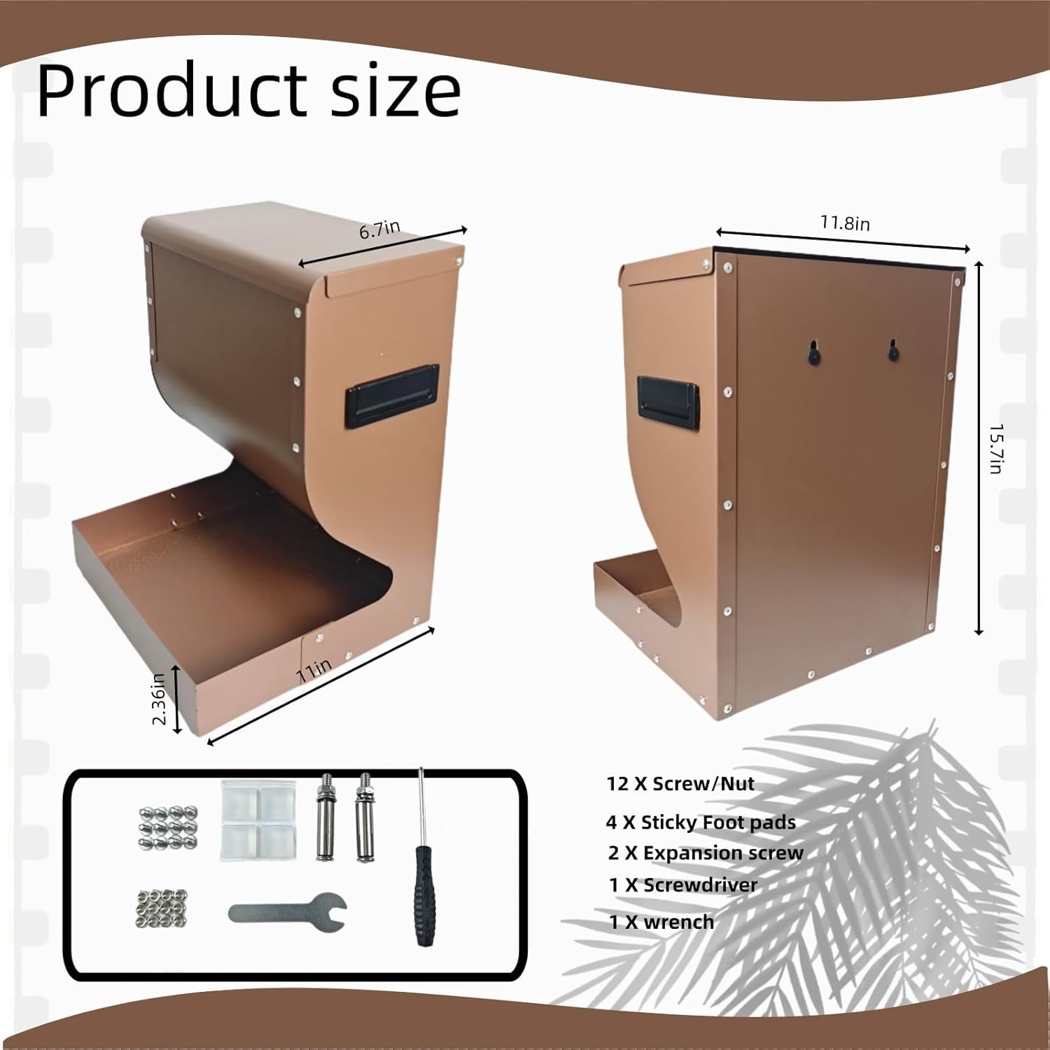 Automatic Dog Feeder Large Breed, 15lb Indoor/Outdoor Gravity Feeder for Dogs