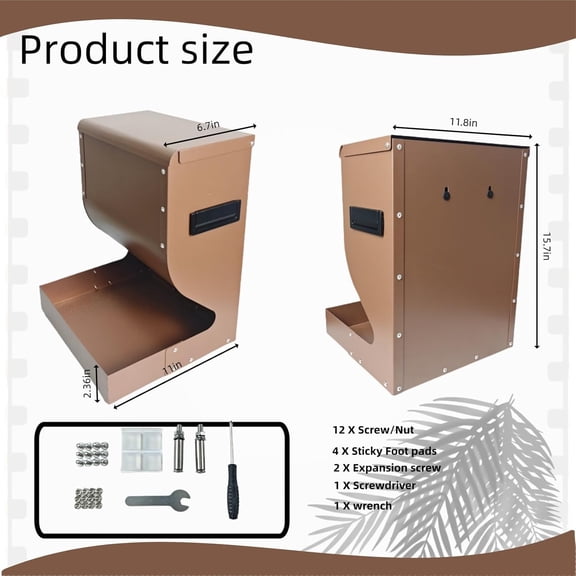 Automatic Dog Feeder Large Breed, 15lb Indoor/Outdoor Gravity Feeder for Dogs