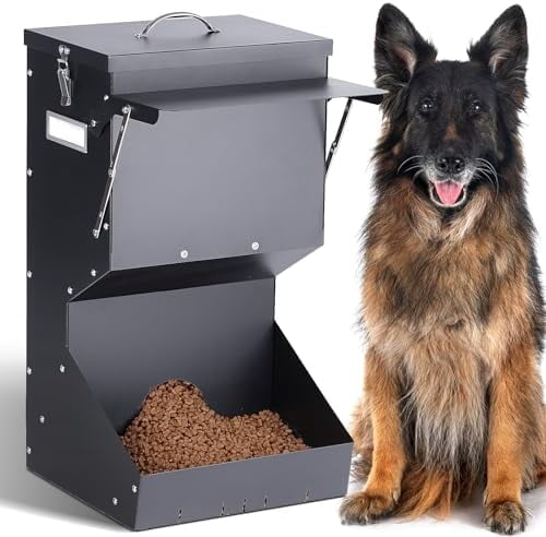 Curated visual reference: Fresh Look at Automatic Dog Feeder Large Breed With Lid 25 Lbs Outdoor