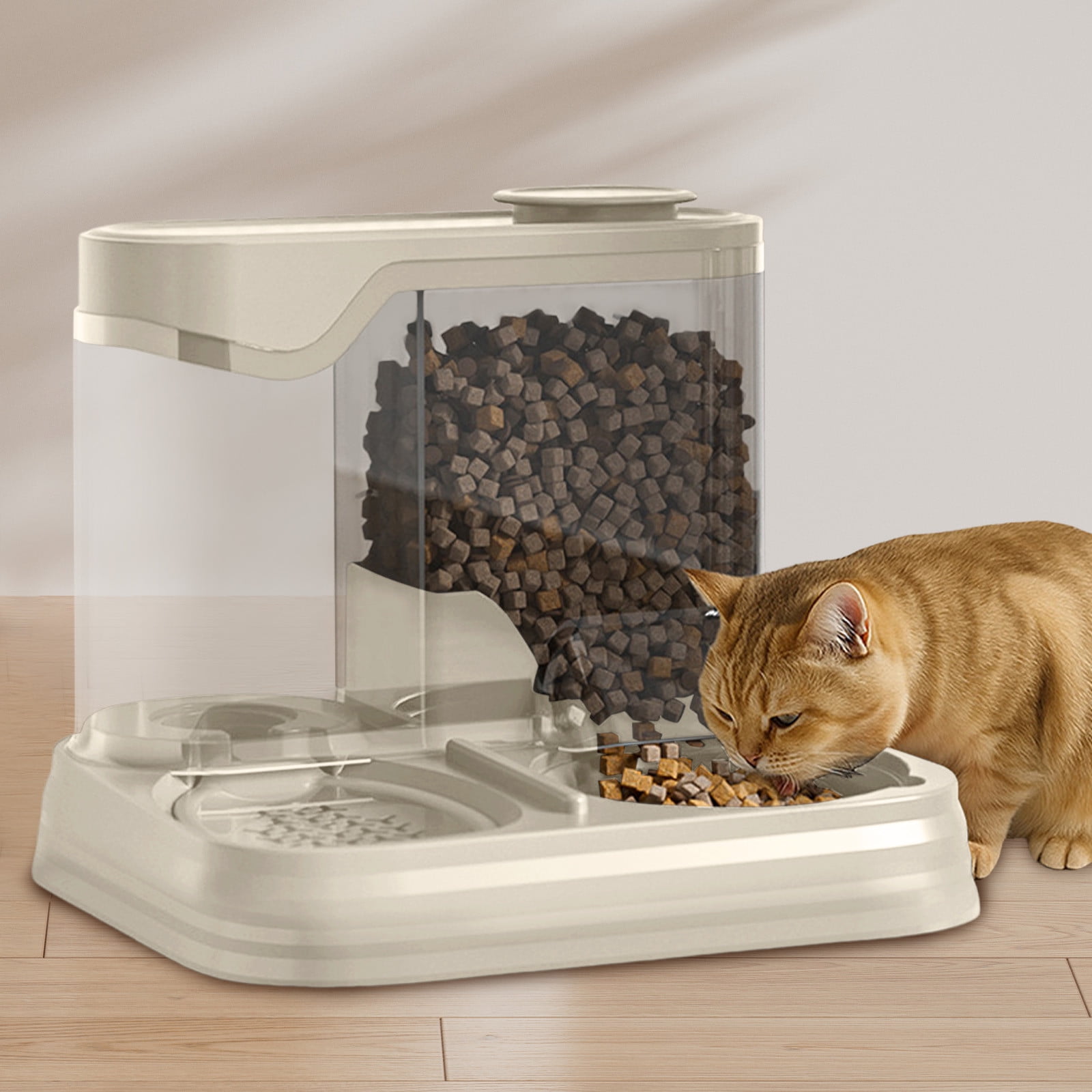 Automatic Dog Feeder and Water Dispenser 2-in-1 Combo, Large Capacity Gravity Pet Feeder Self-Filling Water Bowl for Cats,Dogs,Puppies,Hassle-Free Feeding Hydration Solution
