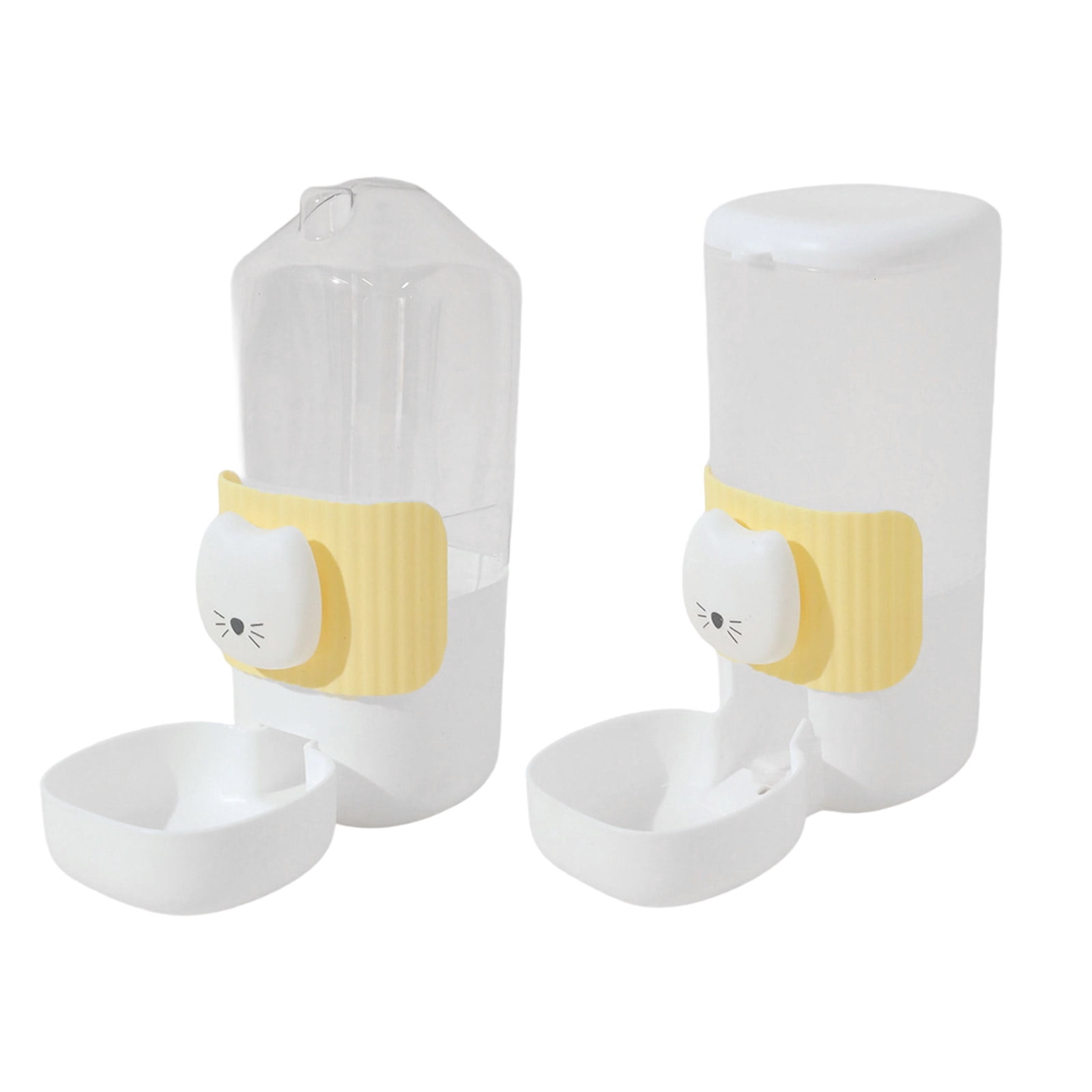 Automatic Dog Feeder Water Dispenser With Cartoon Cats Face Safe PP Easy Installation For Busy Owner Home Decors