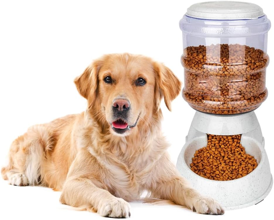 Kenond 3 Gallon Gravity Automatic Dog Feeder For Large Breeds | Pet Food Dispenser For Dogs & Cats, No Power Needed