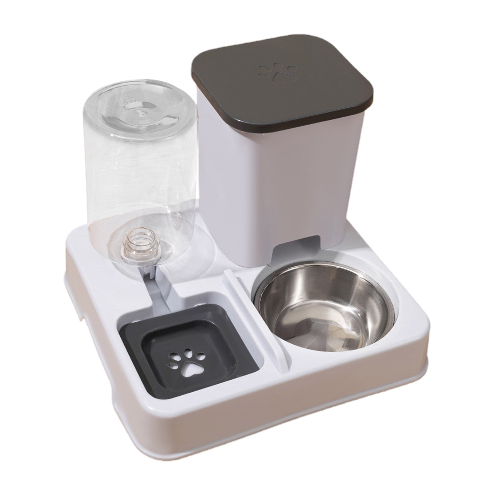 Automatic Dog Food & Water Dispenser - Large Capacity 27x25x21cm, Dry Wet Separation, 10-Day Supply, Removable & Washable, Transparent Window, Stable Base for Cats & Small Dogs