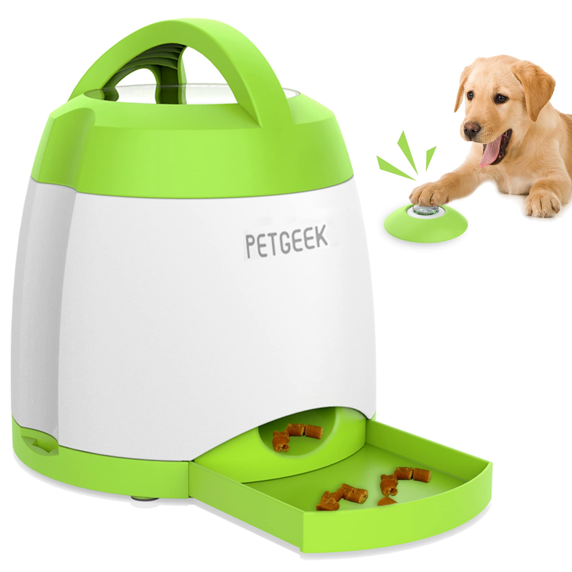 Automatic Dog Treat Dispenser With Button - Puzzle Memory Training Dog ... - Dog Feeder With Automatic Treat Counter