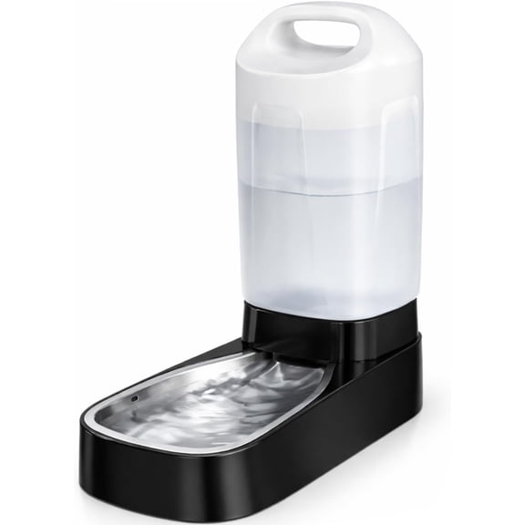 Automatic Water Bowl Dispenser - 2.4 Gallon Gravity Pet Water Dispenser with 304 Stainless Bowl, Feeders Bowls Self Waterer, Easy-Carry Handle for Large Dogs & Cats, Multi-Pet