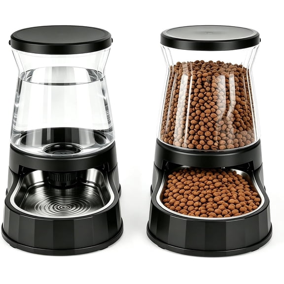 Automatic Dog Water Dispenser Gravity Stainless Steel Water Waterer Feeder, Large Capacity Water Feeding Bowls for Medium & Large-Sized Dogs,Cats