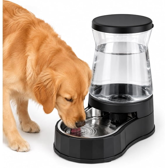 Automatic Dog Water Dispenser Gravity Stainless Steel Water Waterer Feeder, Large Capacity Water Feeding Bowls for Medium & Large-Sized Dogs,Cats