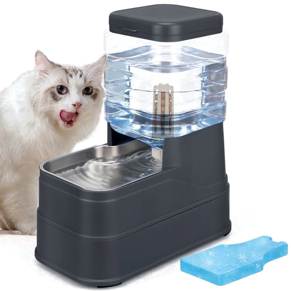 1.1 Gallon Dog Automatic Water Dispenser Cat Gravity Waterer Feeder with Filter Ice Pack