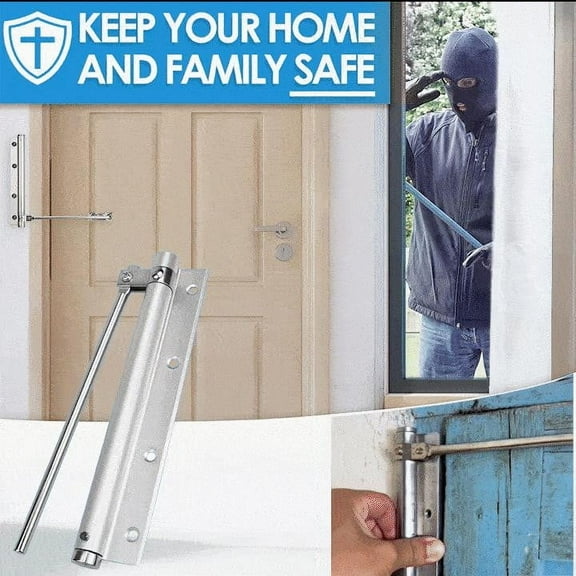 Automatic Door Closer, Self-Closing Hinge for Household Use, Lightweight Adjustable Tension Quiet Noise Reduction Easy Installation Durable Stainless Steel