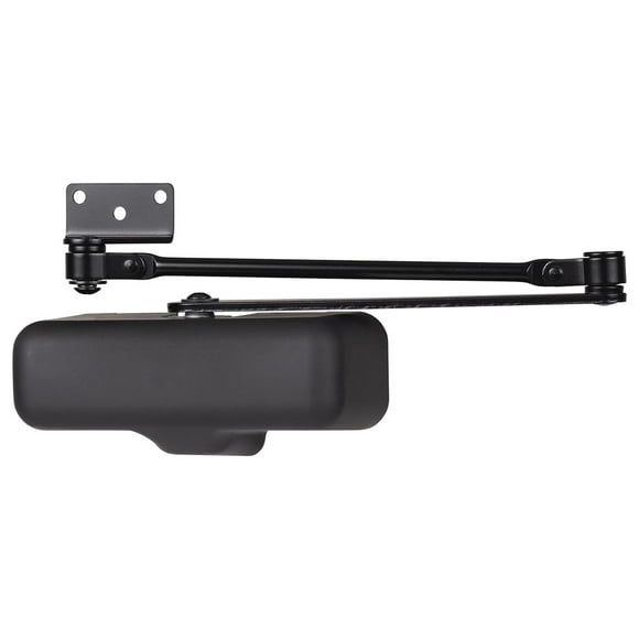 Automatic Door Closer for Home, Light Duty Residential & , Auto Soft Close, 180-Degree Opening, Adjustable Speed, Black Finish Size 1 Matte Black