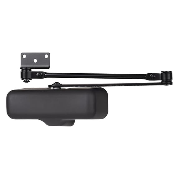 Automatic Door Closer for Home, Light Duty Residential & , Auto Soft Close, 180-Degree Opening, Adjustable Speed, Black Finish Size 1